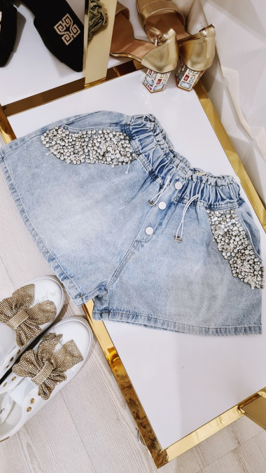 Short Jeans Pedraria - Feminino